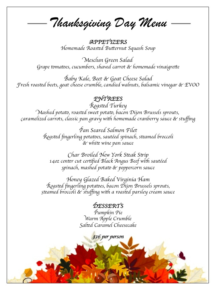 Thanksgiving-Menu